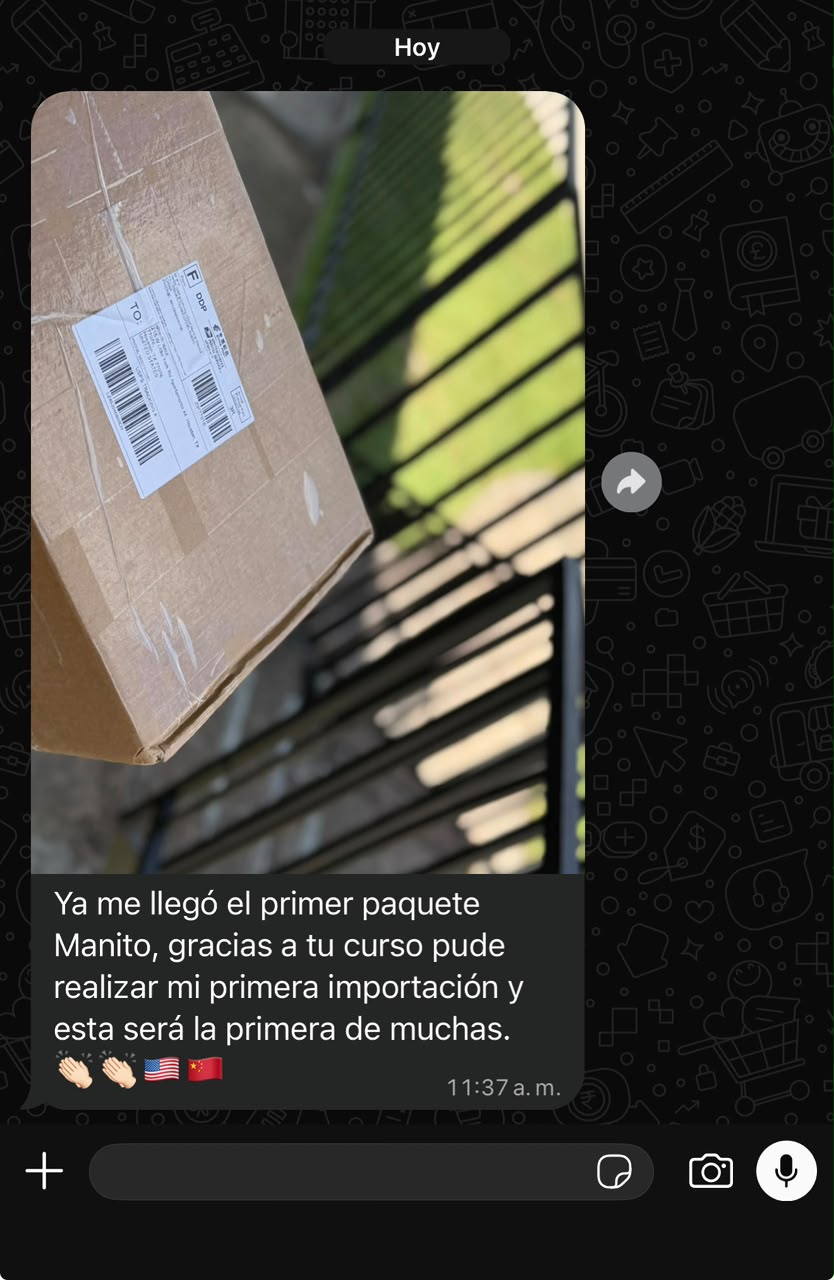 Paquete entregado a alumno